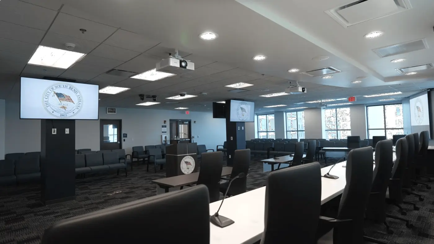 South Bend council chambers wide view