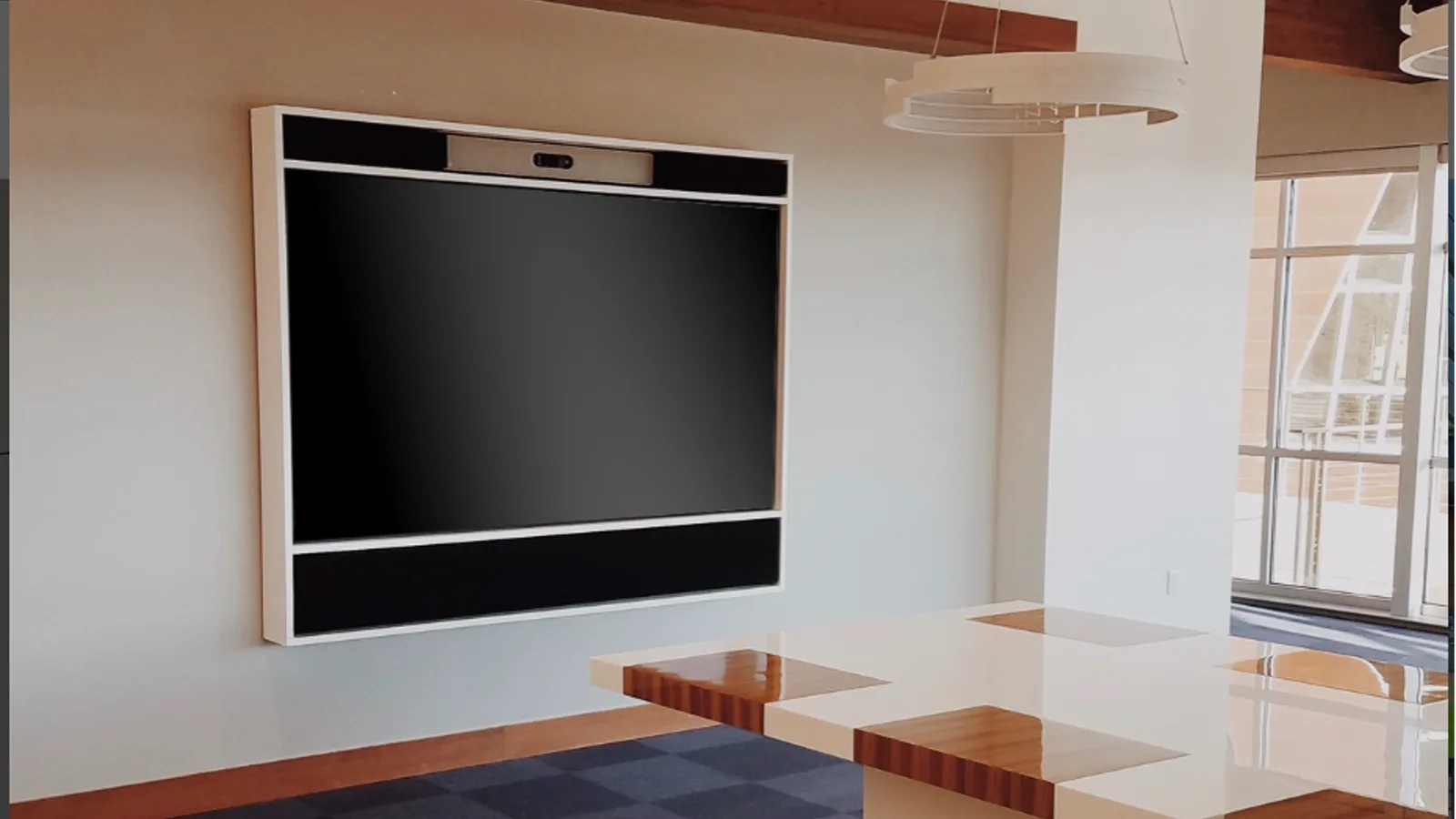 Edge Frame display surround in a meeting room