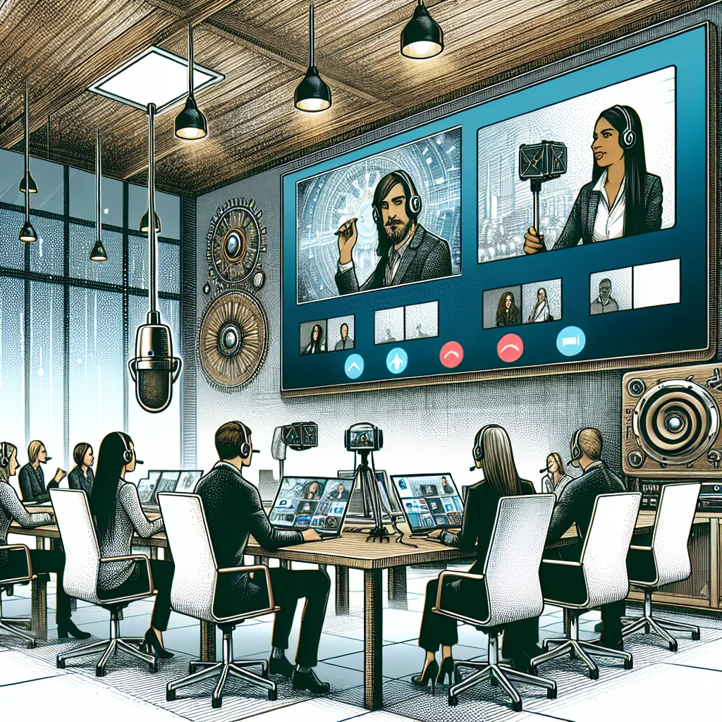 Illustration of a video conference call