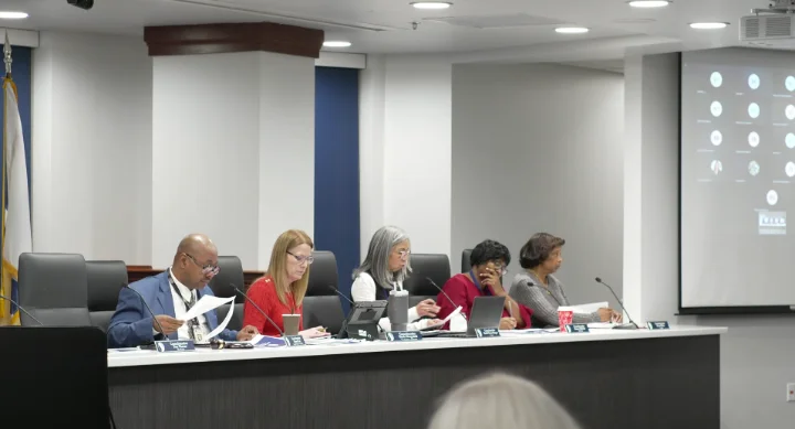 Committee meeting with video conferencing and projection